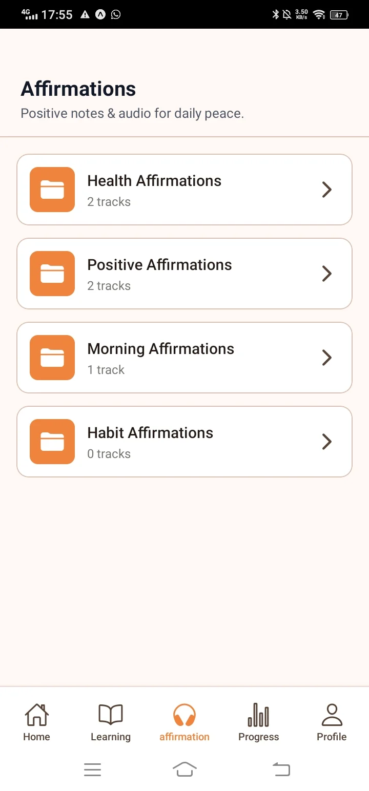 Interactive Affirmation Cards Mobile App – Flame Techno